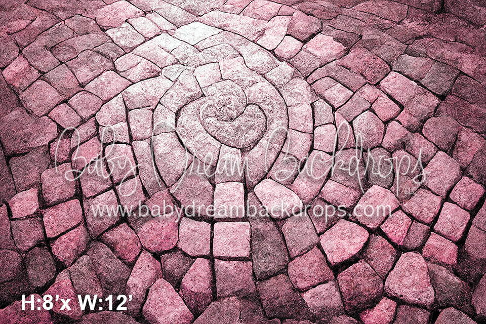 Cobblestone Pink Floor Fabric Drop (SM)