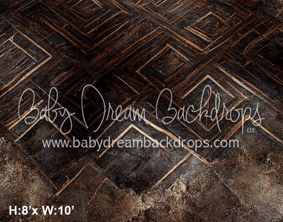 Dark Pattern Wood Floor Fabric Drop (SM)