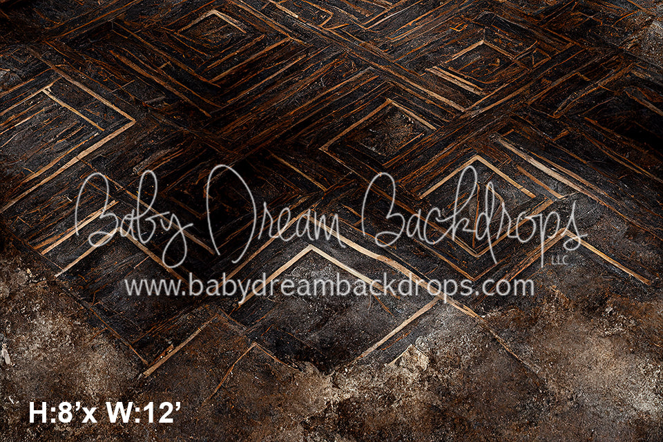 Dark Pattern Wood Floor Fabric Drop (SM)