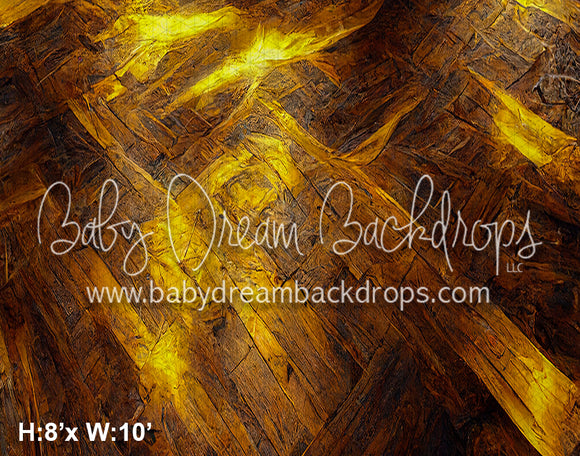 Golden Wood Floor Fabric Drop (SM)