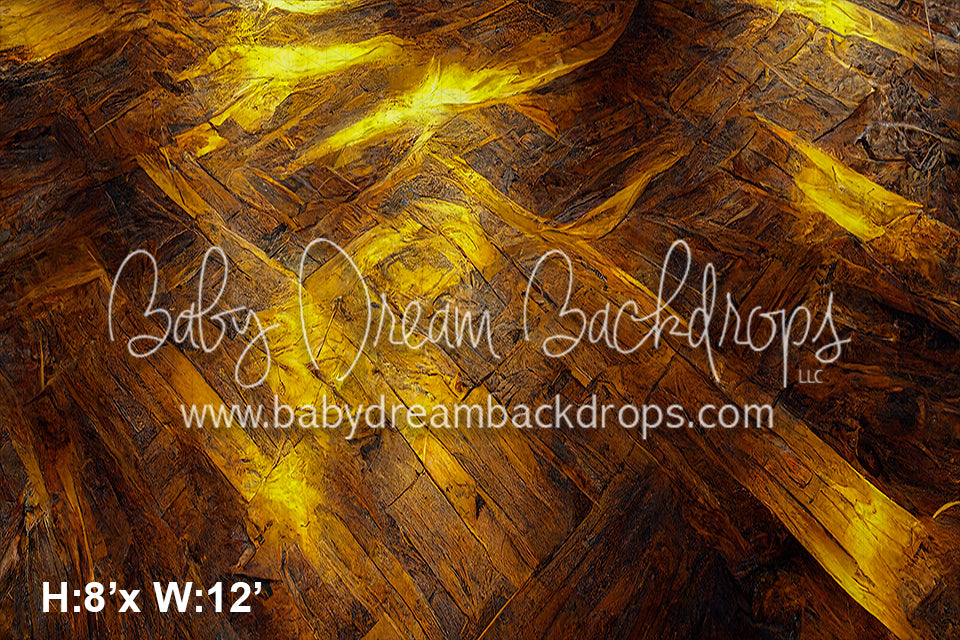 Golden Wood Floor Fabric Drop (SM)