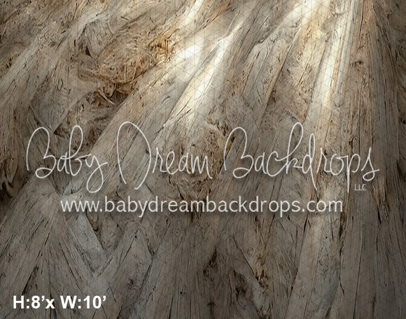 Greige Wood Floor Fabric Drop (SM)