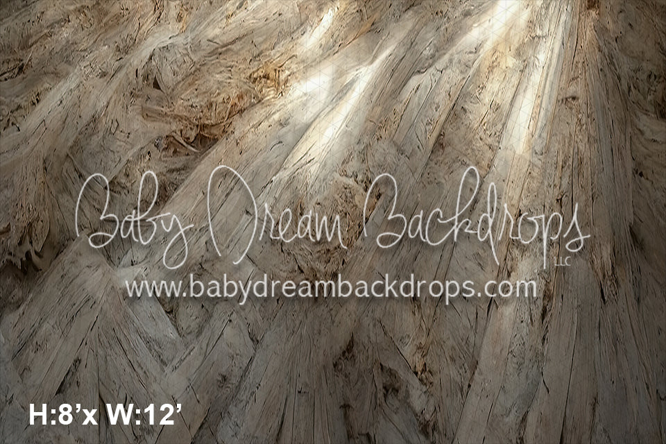 Greige Wood Floor Fabric Drop (SM)