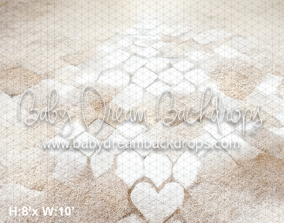 Light Carpet Tile Floor Fabric Drop (SM)