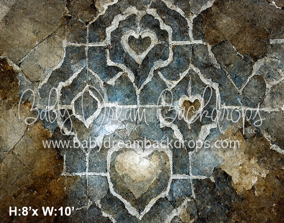 Mosaic Stone Pattern Floor Fabric Drop (SM)