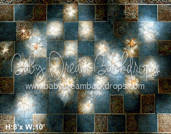 Ornate Tile Floor Fabric Drop (SM)