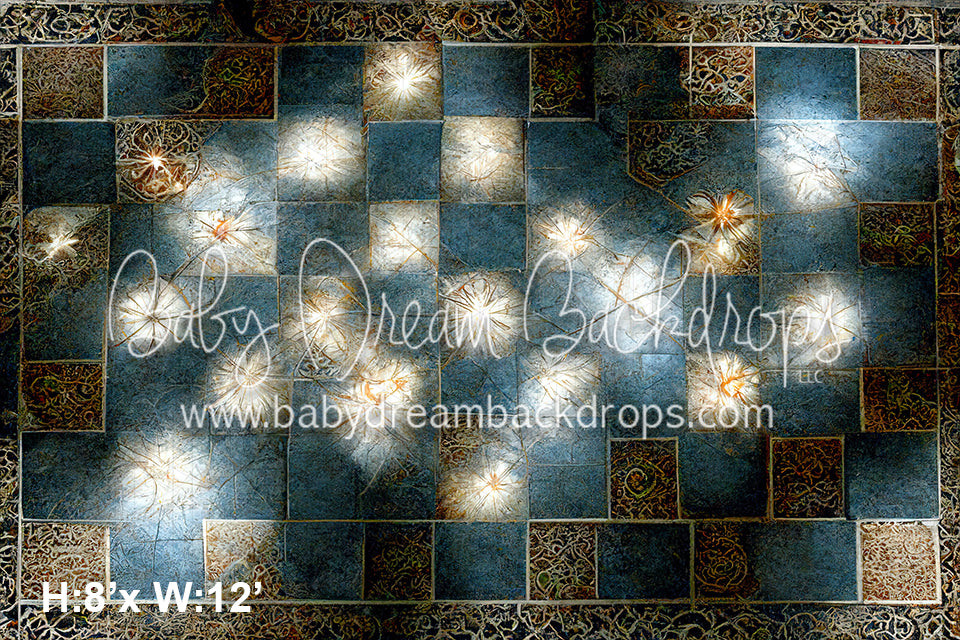 Ornate Tile Floor Fabric Drop (SM)