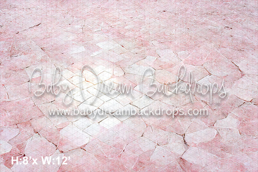 Pink Tile Floor Fabric Drop (SM)