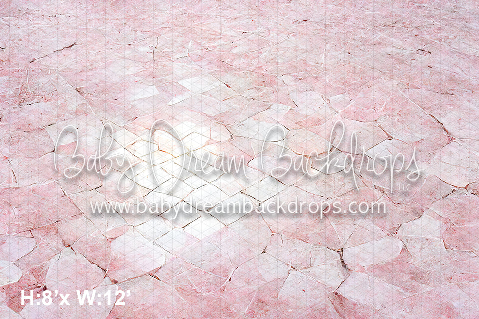 Pink Tile Floor Fabric Drop (SM)