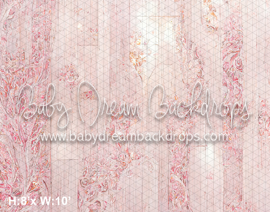 Pink Wood Floor Fabric Drop (SM)