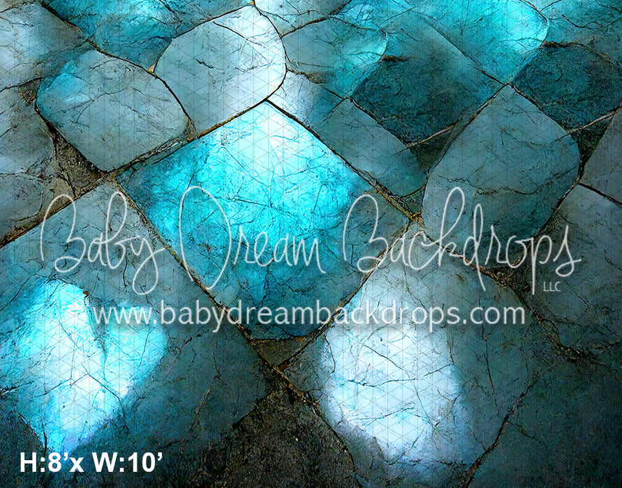 Slate Ice Blue Floor Fabric Drop (SM)