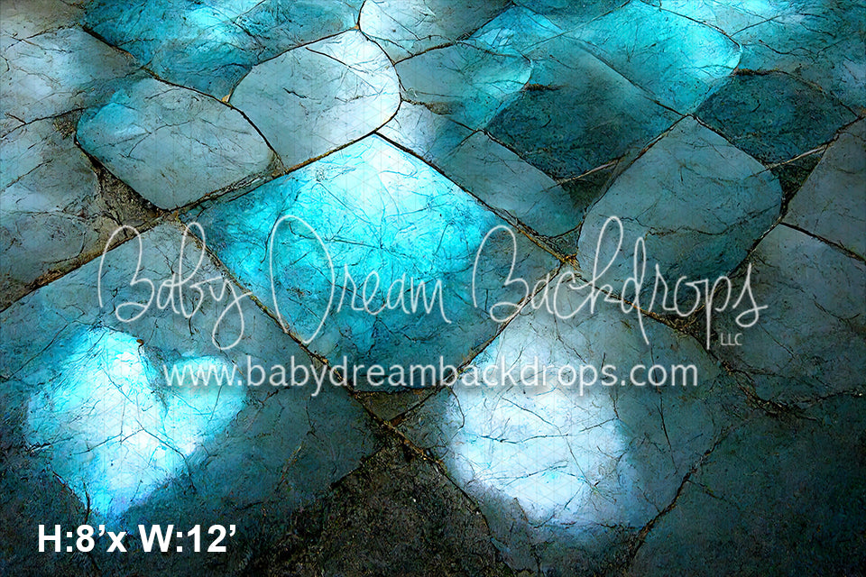 Slate Ice Blue Floor Fabric Drop (SM)