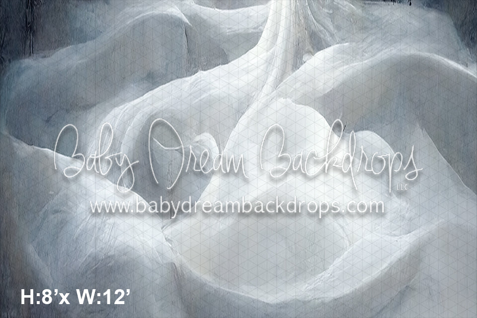 White Swirl Floor Fabric Drop (SM)