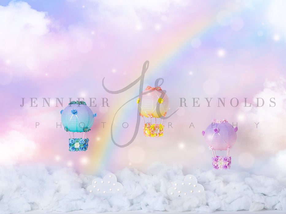 Floral Hot Air Balloons with Stars