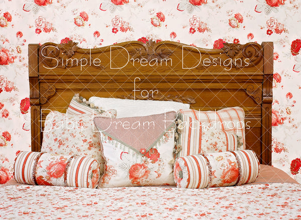Floral Wallpaper Headboard Cushions