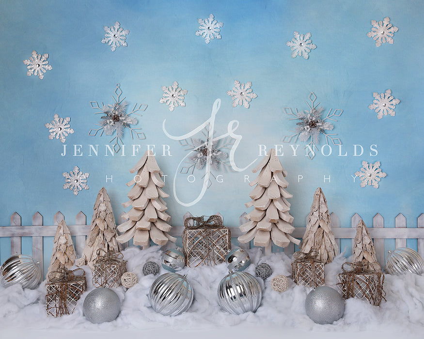 Frosty Blue Christmas Trees