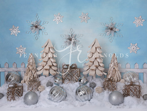 Frosty Blue Christmas Trees