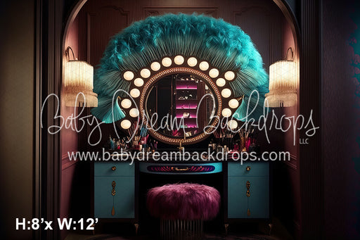 GLAM Dressing Room Teal Feathers (SM) 
