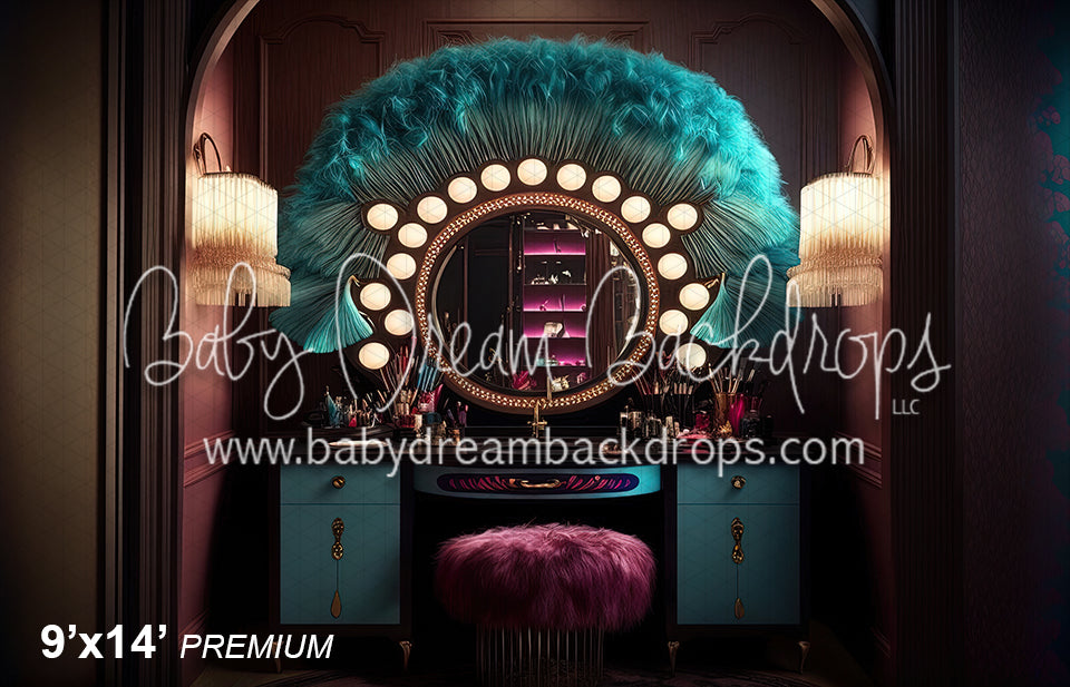 GLAM Dressing Room Teal Feathers (SM) 