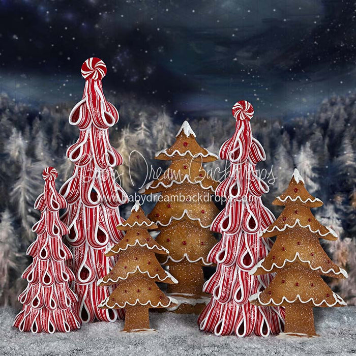 X Drop gingerbread trees