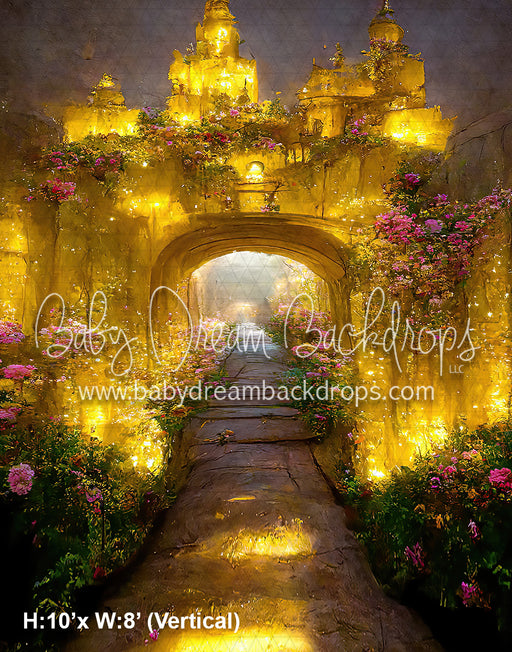 Glowing Castle with Pink Flowers (BD)