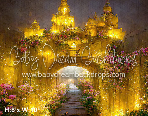 Glowing Castle with Pink Flowers (BD)