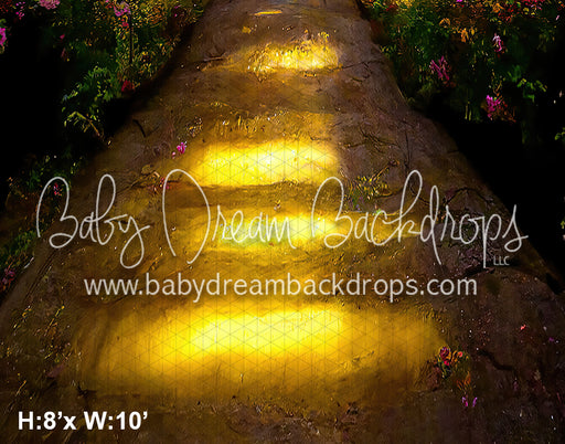 Glowing Castle with Pink Flower Floor Fabric Drop (BD)