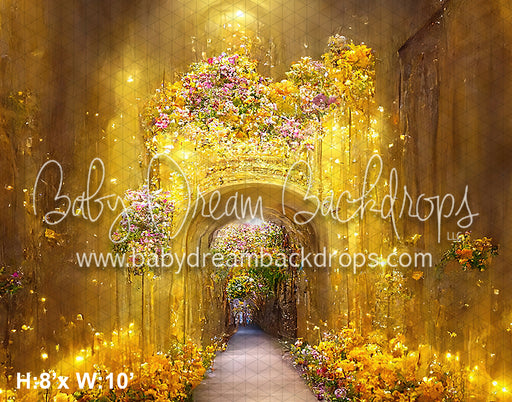 Glowing Castle with Yellow and Pink Flowers (BD)