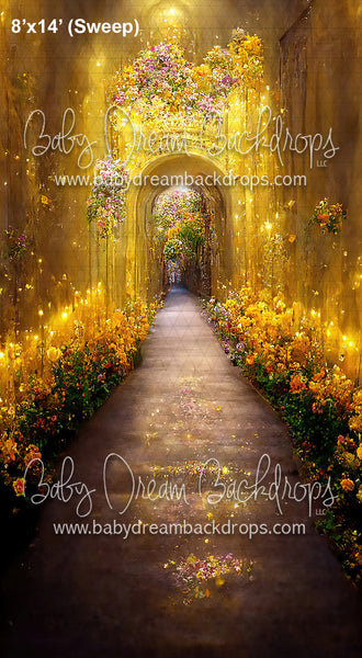 Sweeps Glowing Castle with Yellow and Pink Flowers (BD)