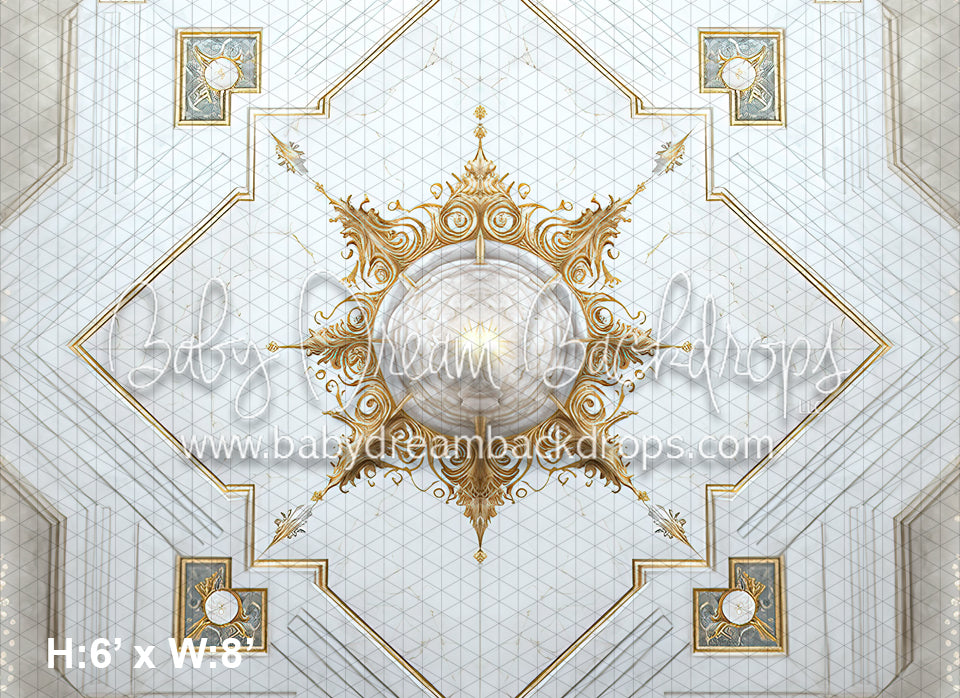 Gold Burst Ballroom Floor Fabric Drop (MD)