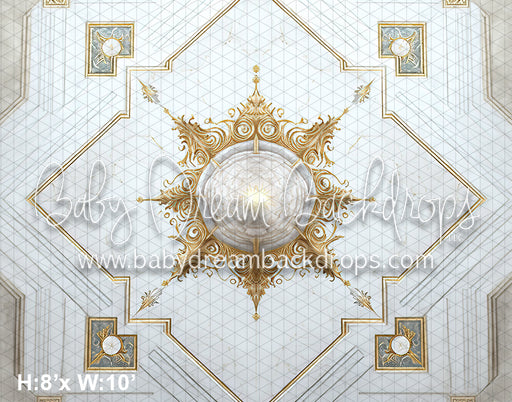 Gold Burst Ballroom Floor Fabric Drop (MD)