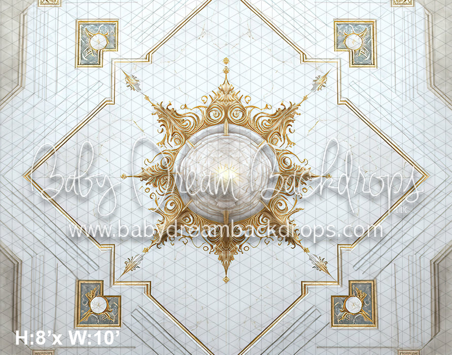 Gold Burst Ballroom Floor Fabric Drop (MD)