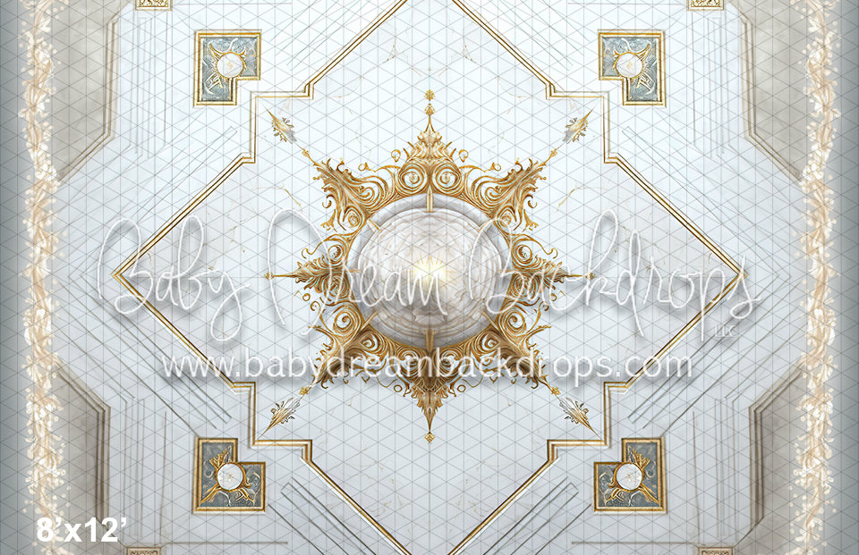 Gold Burst Ballroom Floor Fabric Drop (MD)