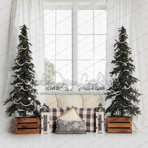 Golden Christmas Dreams Window with No Lights