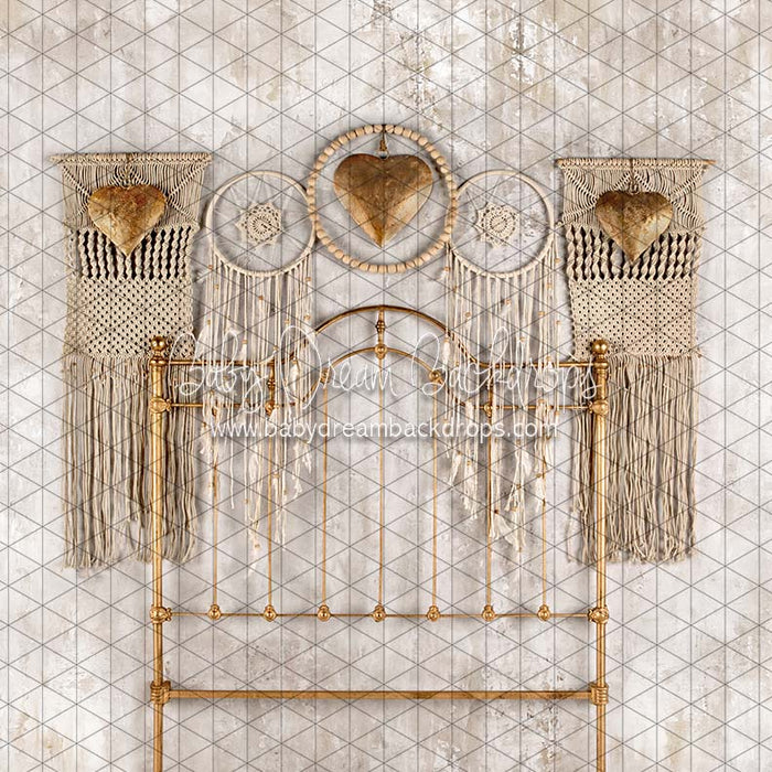 X Drop golden dream full headboard