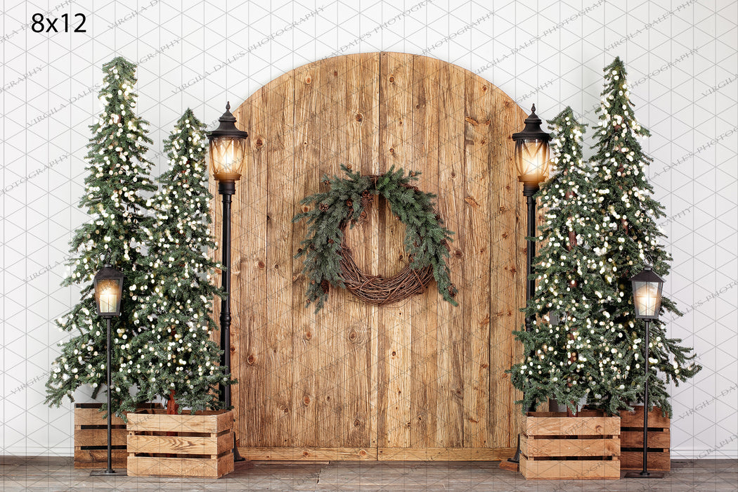 Golden Oak Passage with lights