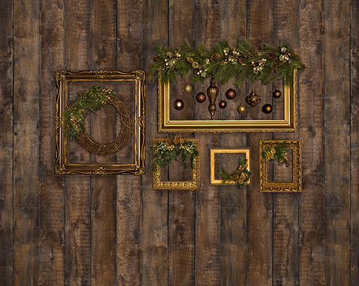 Golden Holiday Frames Backdrop - JA