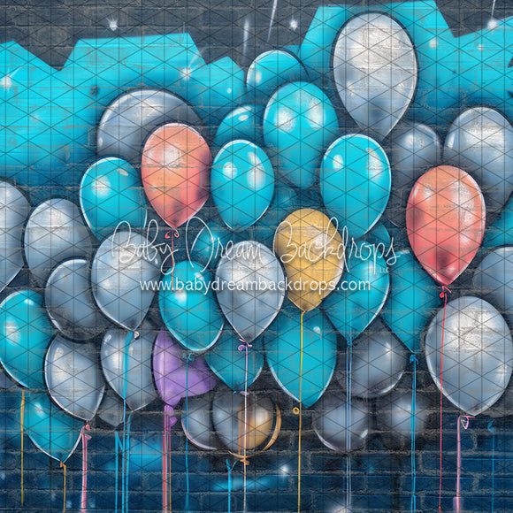 X Drop Graffiti Balloons Blue (JA)