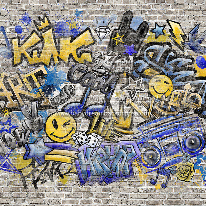 X Drop graffiti blast blue and gold