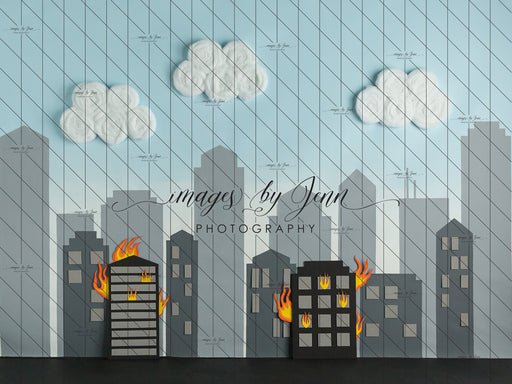 Gray Skyline On Fire