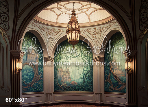Green Princess Painted Ballroom Wall (MD)
