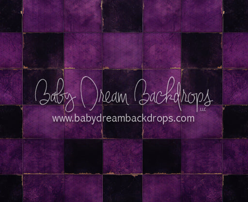 Halloween Checkered Fabric Floor Purple (JA)