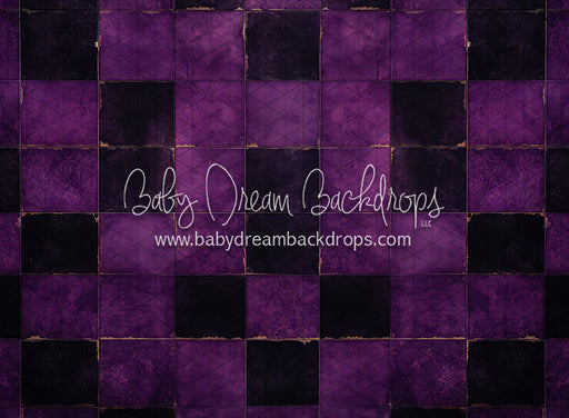 Halloween Checkered Fabric Floor Purple (JA)