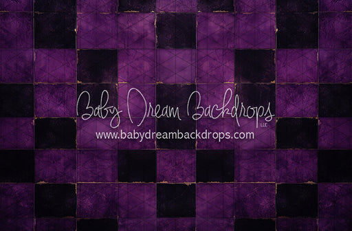 Halloween Checkered Fabric Floor Purple (JA)