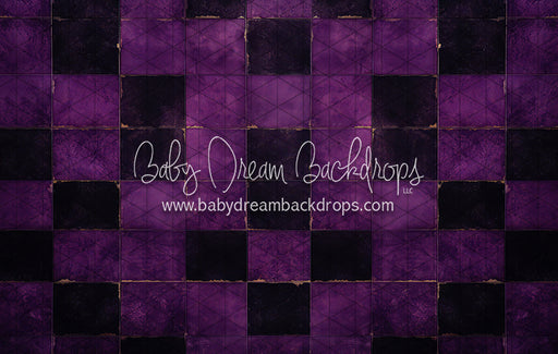 Halloween Checkered Fabric Floor Purple (JA)