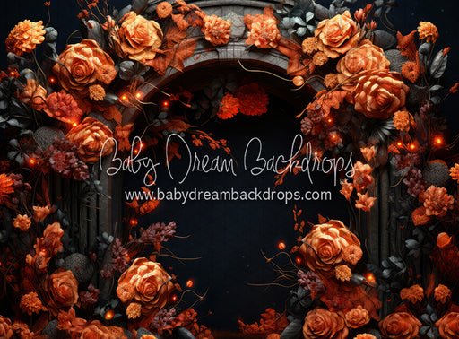 Halloween Orange Floral Arch (JA)