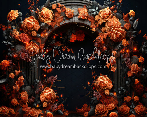 Halloween Orange Floral Arch (JA)