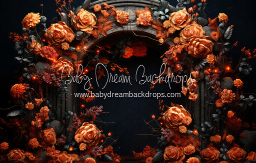 Halloween Orange Floral Arch (JA)