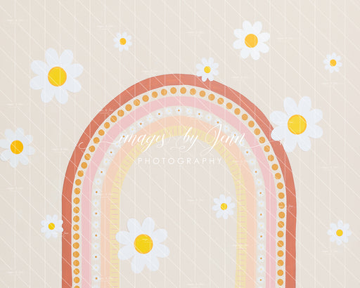 Hand Painted Daisy Rainbow with Flowers (JG)