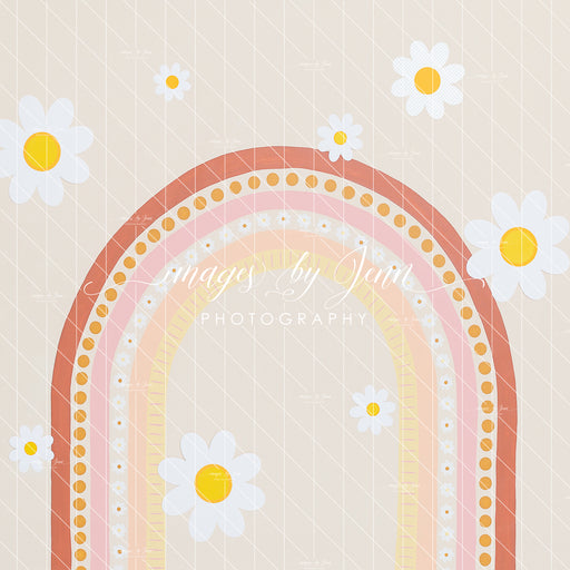 Hand Painted Daisy Rainbow with Flowers (JG)